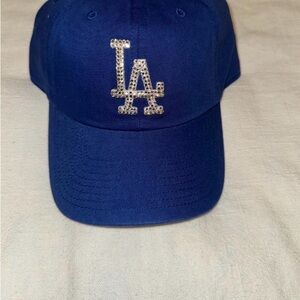 Blue Dodger Hat with Rhinestone LA Logo
